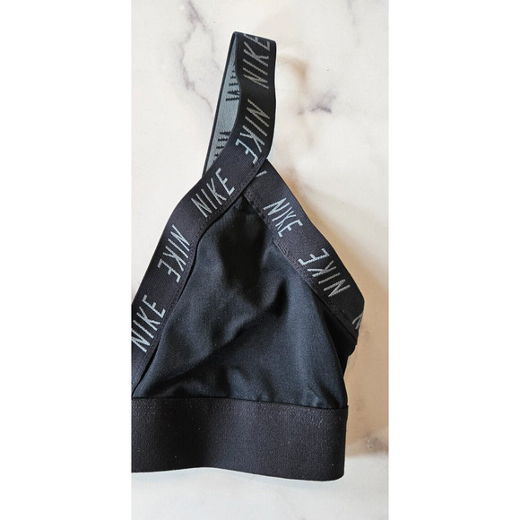 Nike Dri-Fit Women Indy Logo Strap Sports Bra XS Black Breathable Stretch Active - Picture 2 of 9